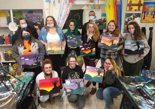 The Rental Kharma team at a painting class